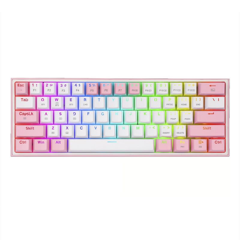 REDRAGON - Teclado Gamer Redragon Fizz Pro K616 Rgb Blanco-Rosa