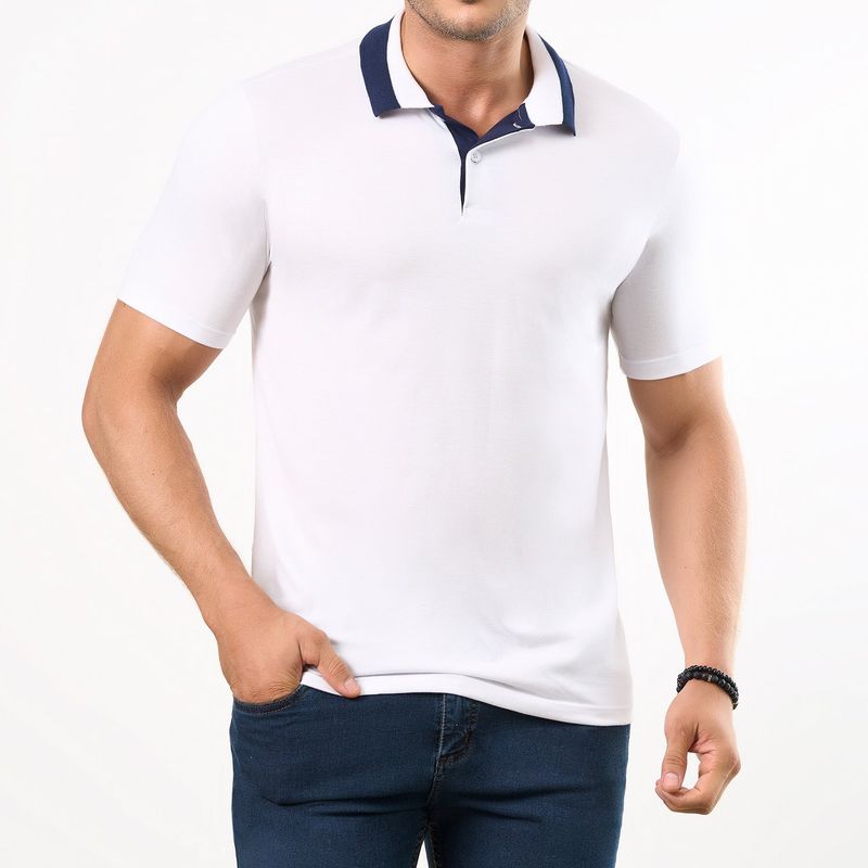 CROYDON - Camiseta Polo Lucas Blanco para Hombre Croydon