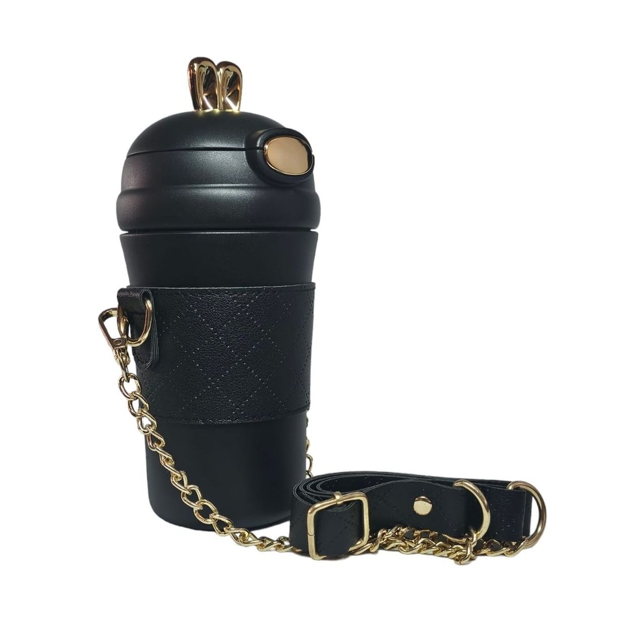 GENERICO - Termo Termico Acero Inoxidable Correa 400ML Negro