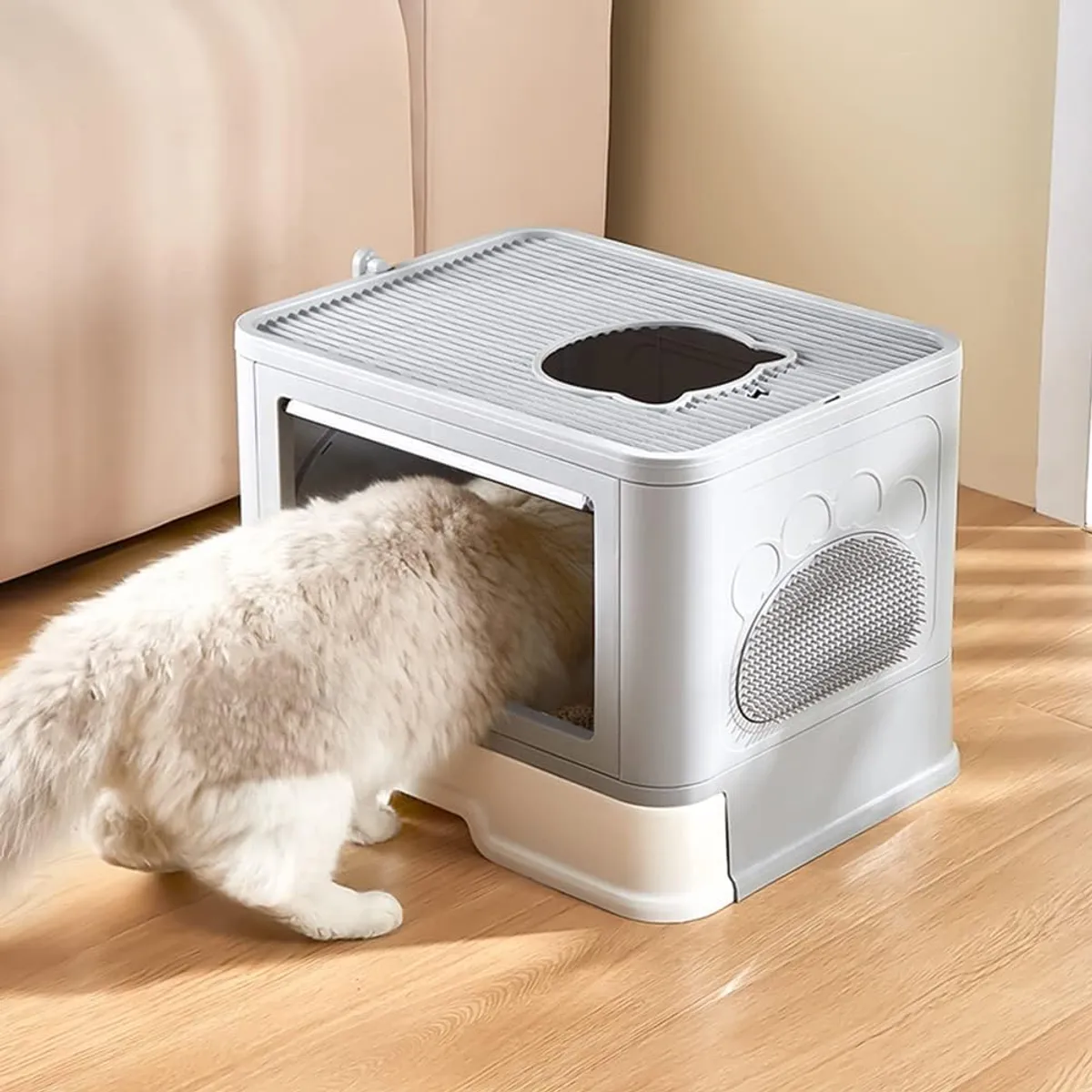 CATLIKE - Arenera Para Gatos Desarmable Con Rascador Azul