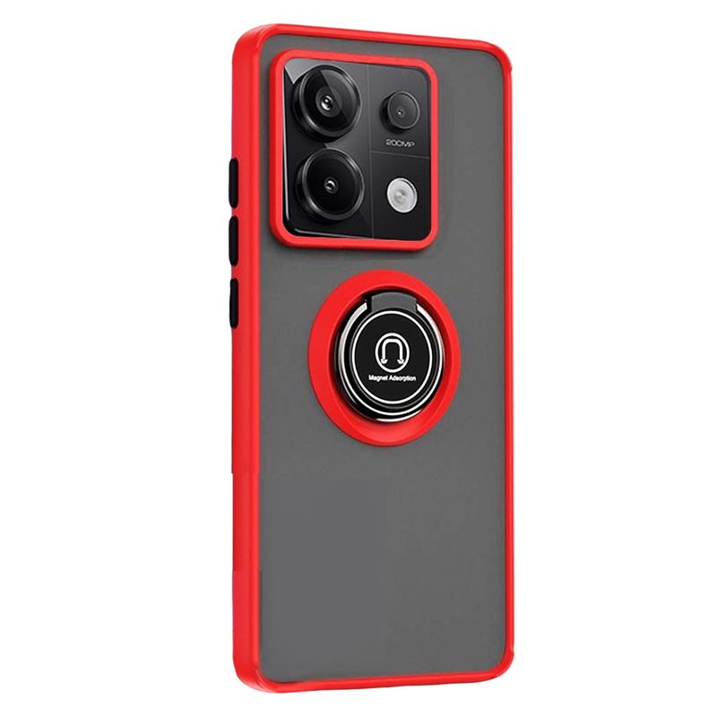GENERICO - Funda Estuche Mate Con Anillo Compatible Xiaomi Note 13 Pro 5G Rojo