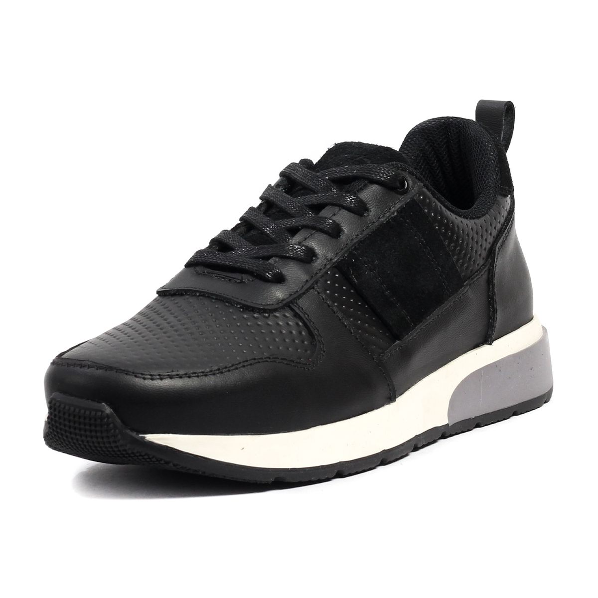 VIAR - Tenis Para Hombre Cuero Viar Lincon Negro