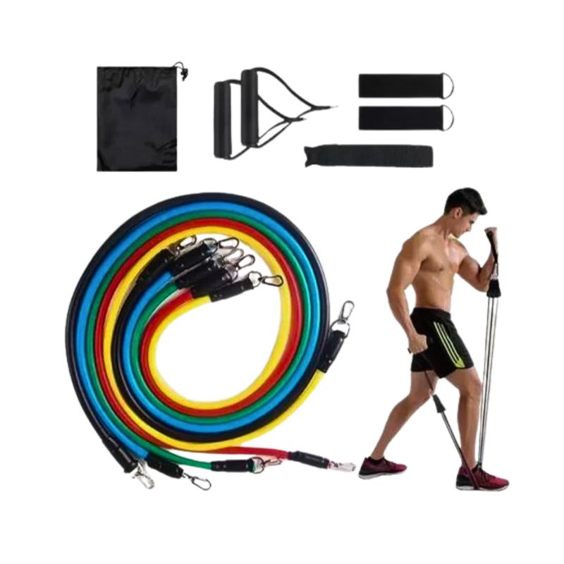 GENERICO - Kit Bandas Elásticas Tubulares Set 11 Piezas Juego Anclaje