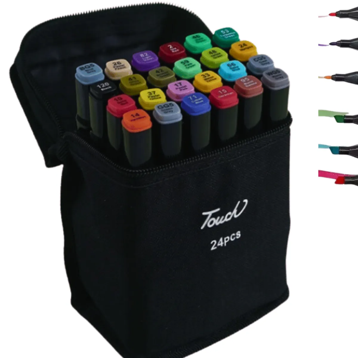 GENERICO - Marcadores De Dibujo X 24 Colores Doble Punta Base Alcohol