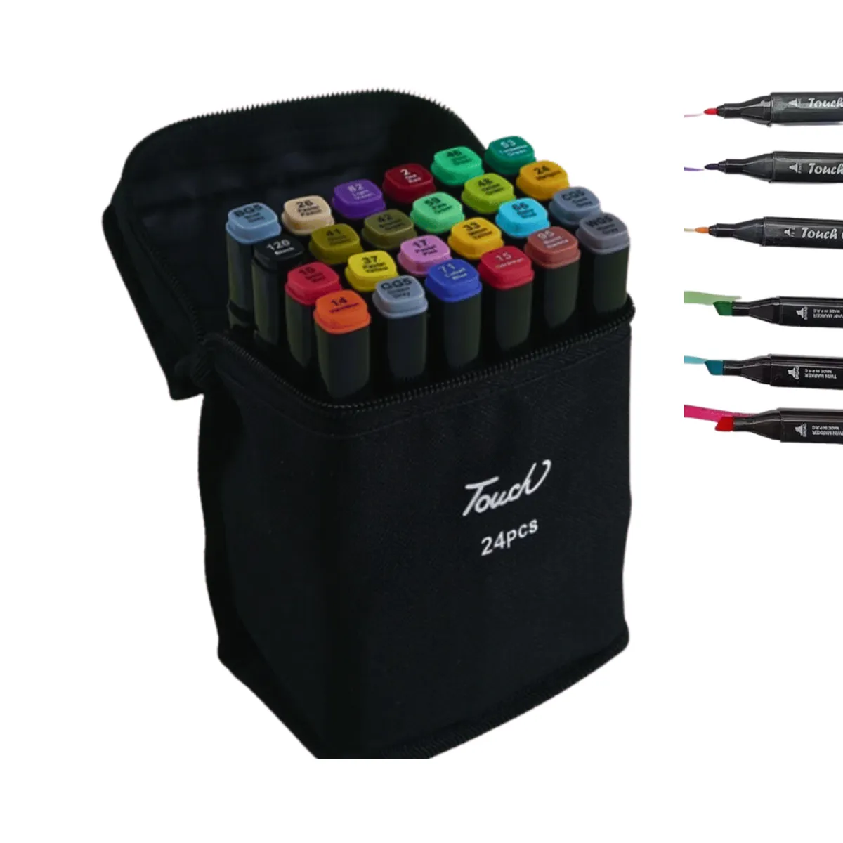 GENERICO - Marcadores De Dibujo X 24 Colores Doble Punta Base Alcohol