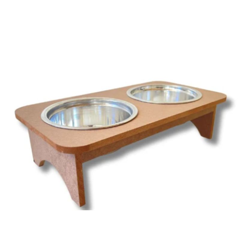 PETS ACCESORIOS - Comedero Perro Alto Madera Mediano