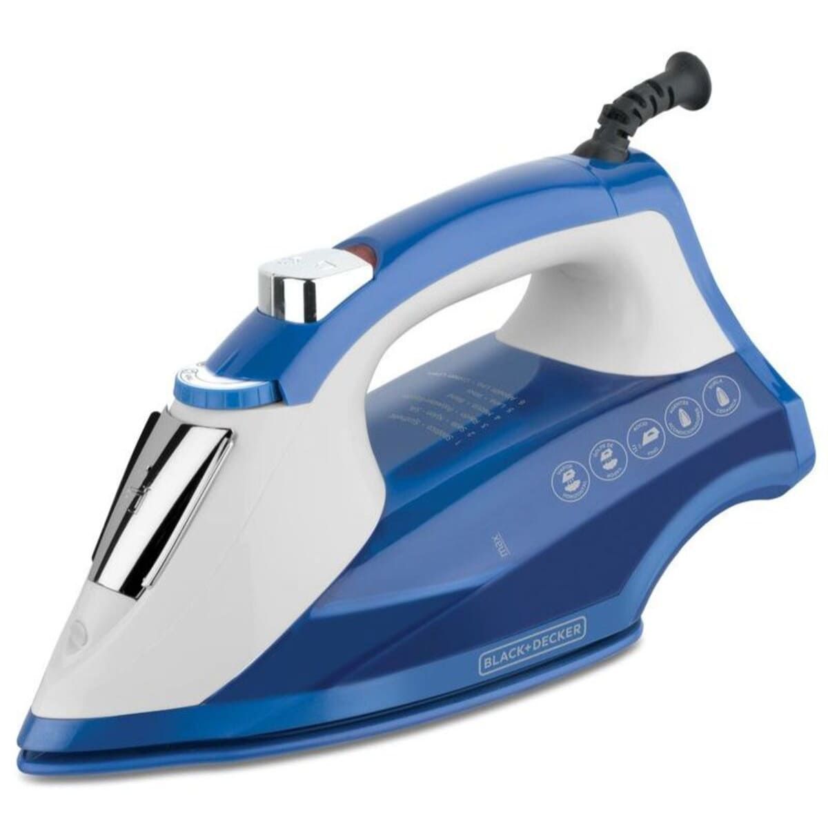 BLACK+DECKER - Plancha Black  Decker Suela Ceramica Vapor Smartsteam Azul  IR1866