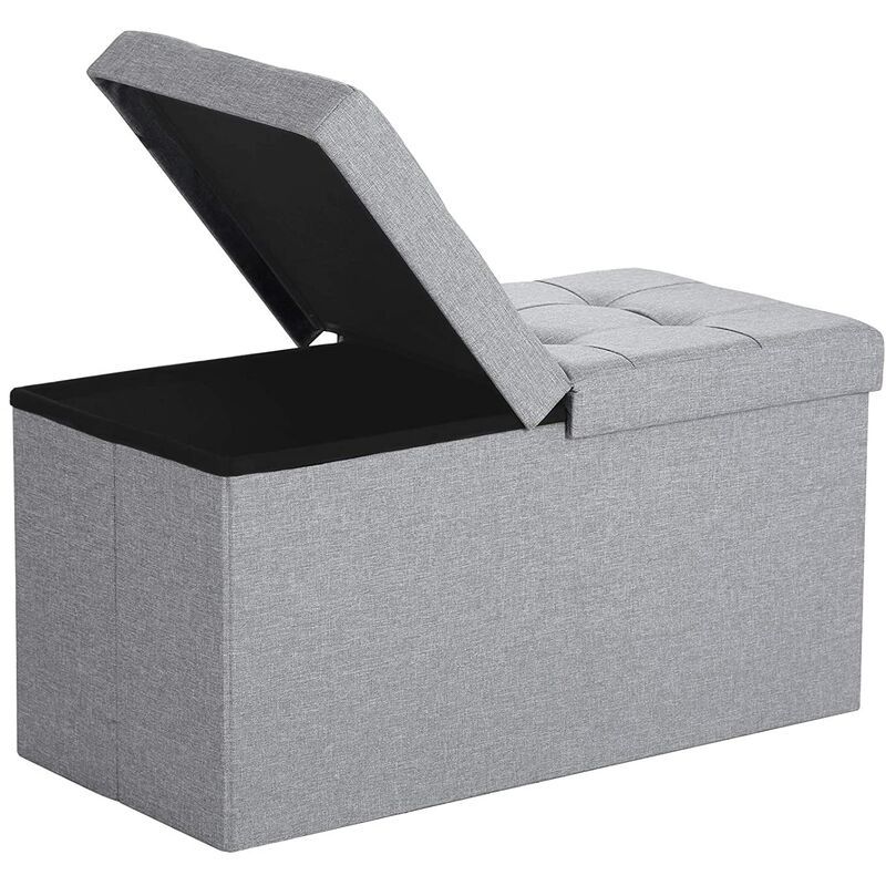 DISEÑOS RAMONA'S - Puff Baúl Plegable 80x40 Gris
