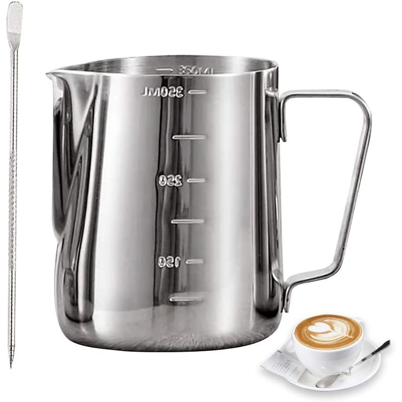 GENERICO - Jarra Barismo Latte Espumadora Acero 350ml + Lápiz Decorati