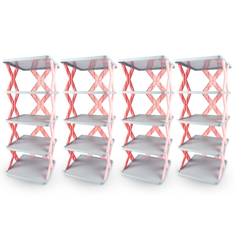 ENERGY PLUS - Set X 4 PortaZapatos de 5 Niveles cada uno Zapatero Moderno Rosa