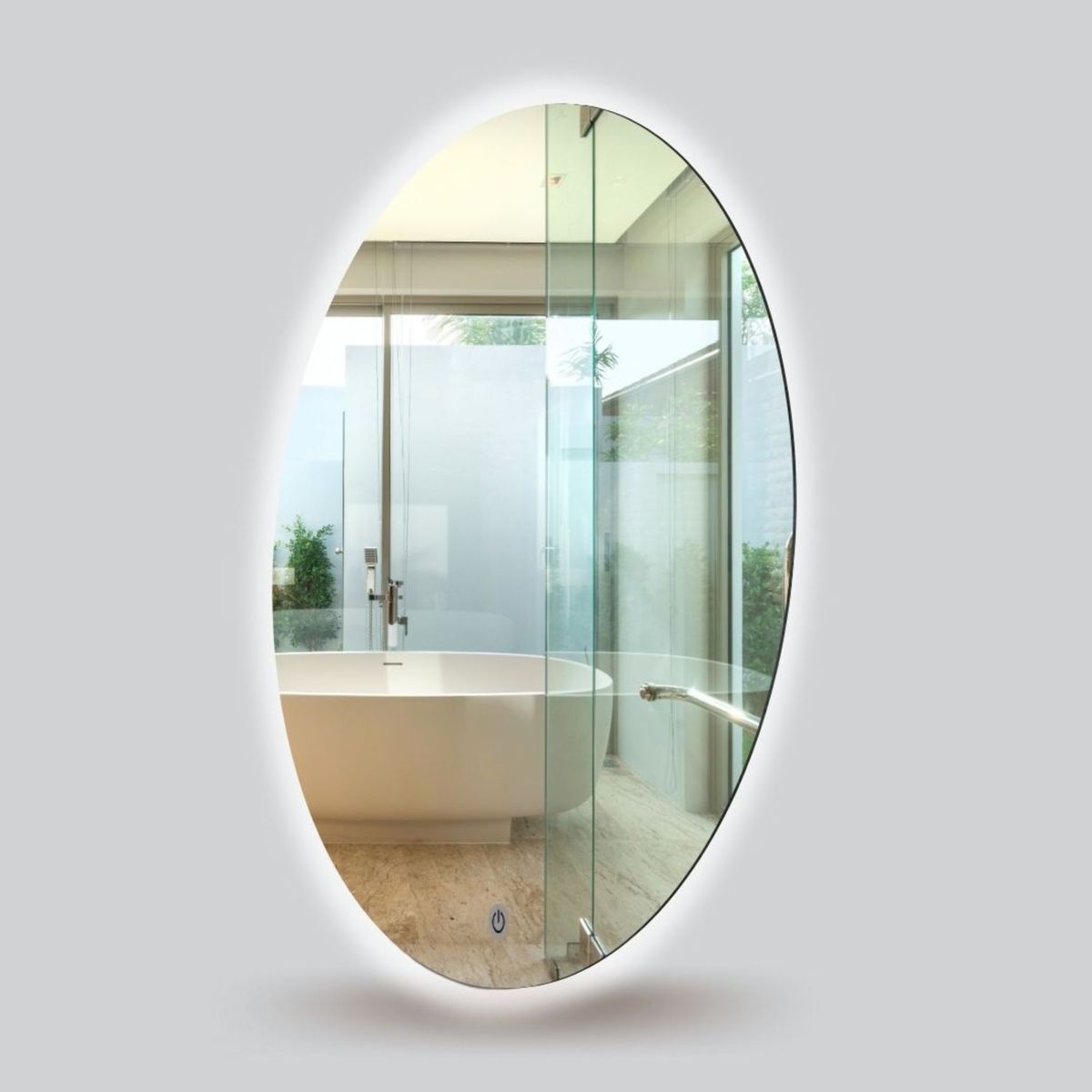 ALIK DISEÑO - Espejo Redondo Flotante Con Luz Led Blanca Táctil 60 Cm