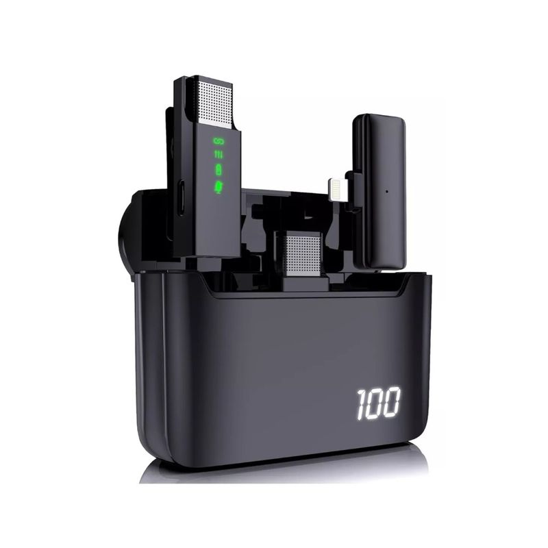 GENERICO - Microfono De Solapa Doble Inalambrico Con Conector Ligthning