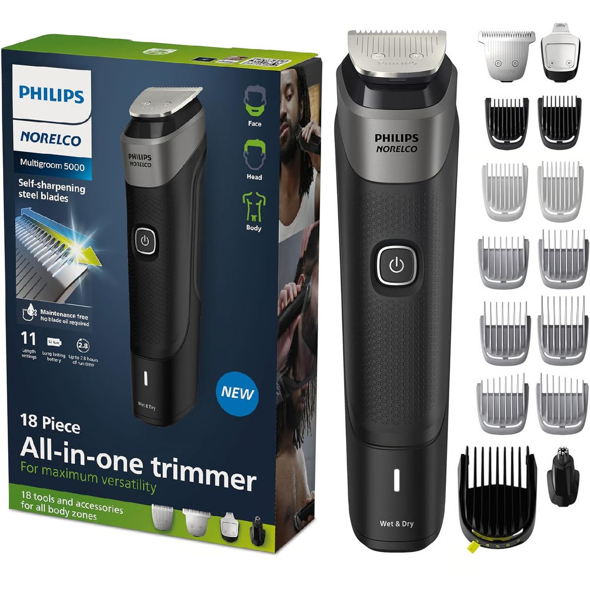 PHILIPS - Afeitadora Cortadora Philips Norelco Multigroom MG5910/49 18 En 1
