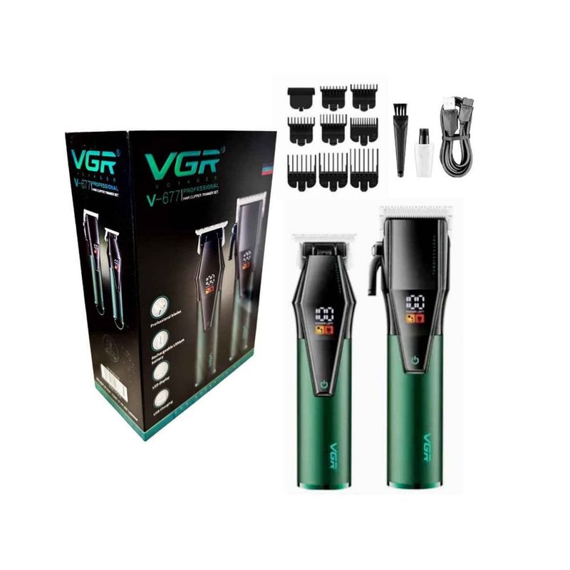 VGR - Kit VGR Maquina Cortadora De Cabello V677 Barbera Patillera Set Profesional