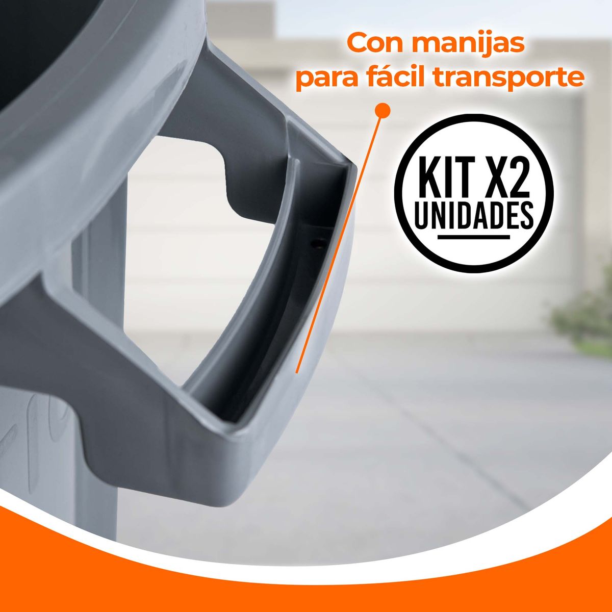 ENERGY PLUS - Kit X2 Canecas Tanque Grande Multiuso Plástica 70L con Tapa