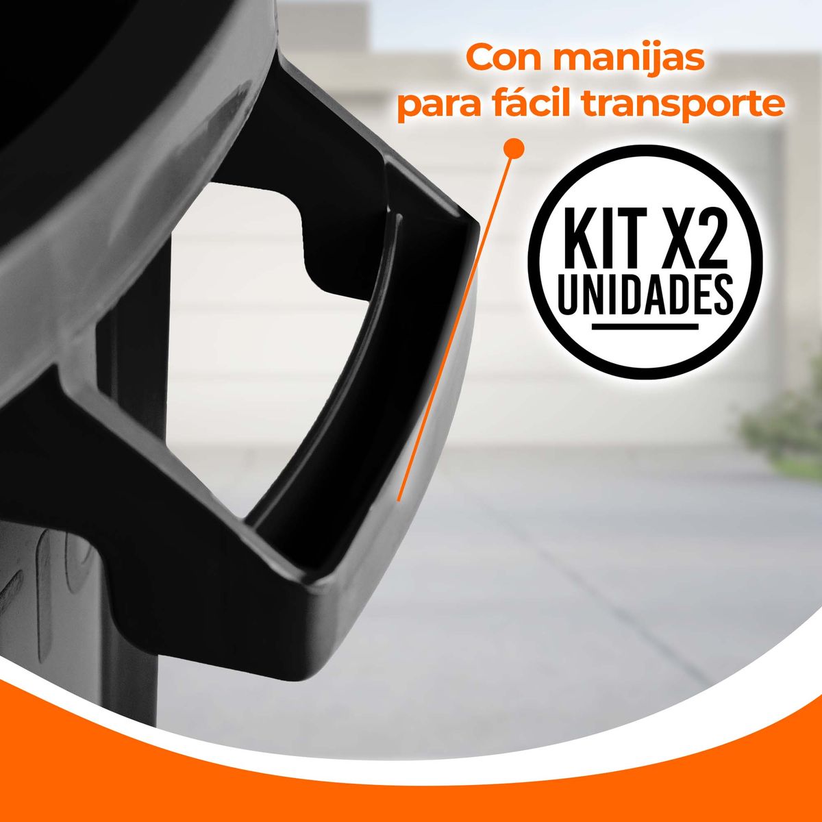 ENERGY PLUS - Kit X2 Canecas Tanque Grande Multiuso Plástica 70L con Tapa
