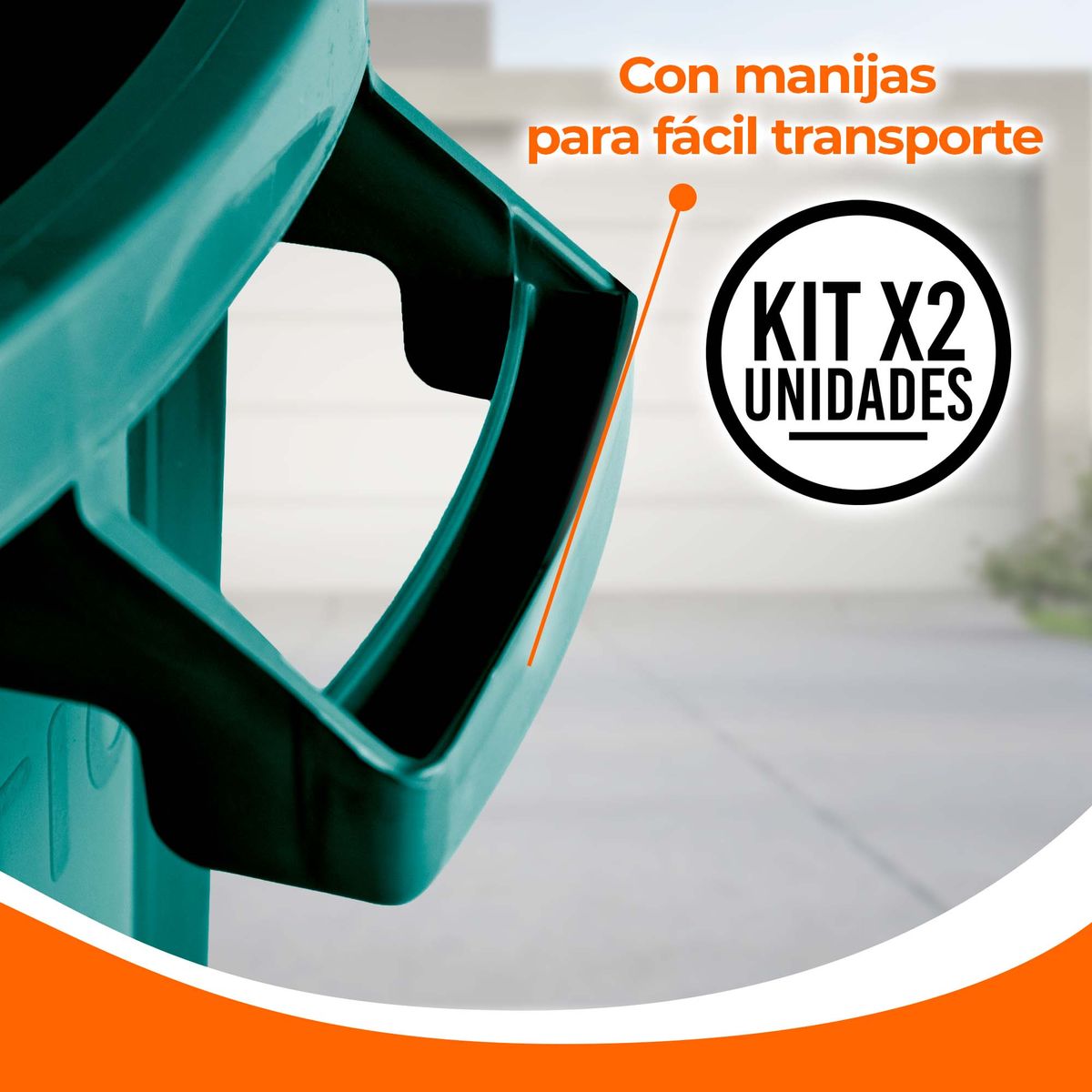 ENERGY PLUS - Kit X2 Canecas Tanque Grande Multiuso Plástica 70L con Tapa