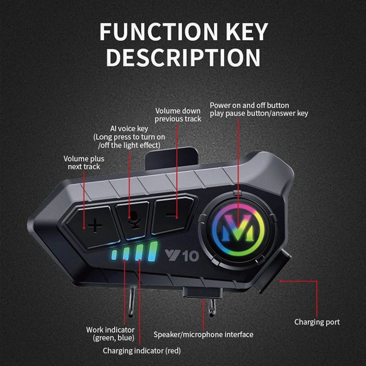 GENERICO - Intercomunicador Y10 Bluetooth