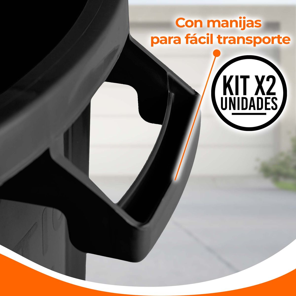 ENERGY PLUS - Kit X2 Canecas Tanque Multiuso Plástico 50L Tapa y Manijas