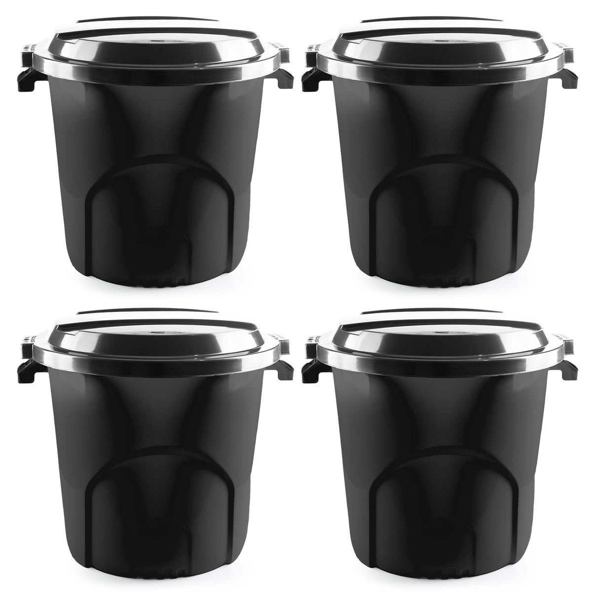 ENERGY PLUS - Kit X4 Canecas Tanque Multiuso Plástico 50L Tapa y Manijas