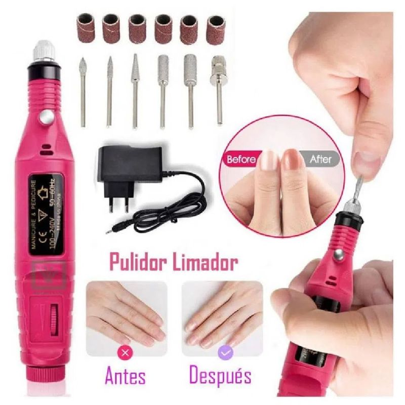 GENERICO - Kit Drill Pulidor Uñas Electrico Removedor Acrilico Manicure