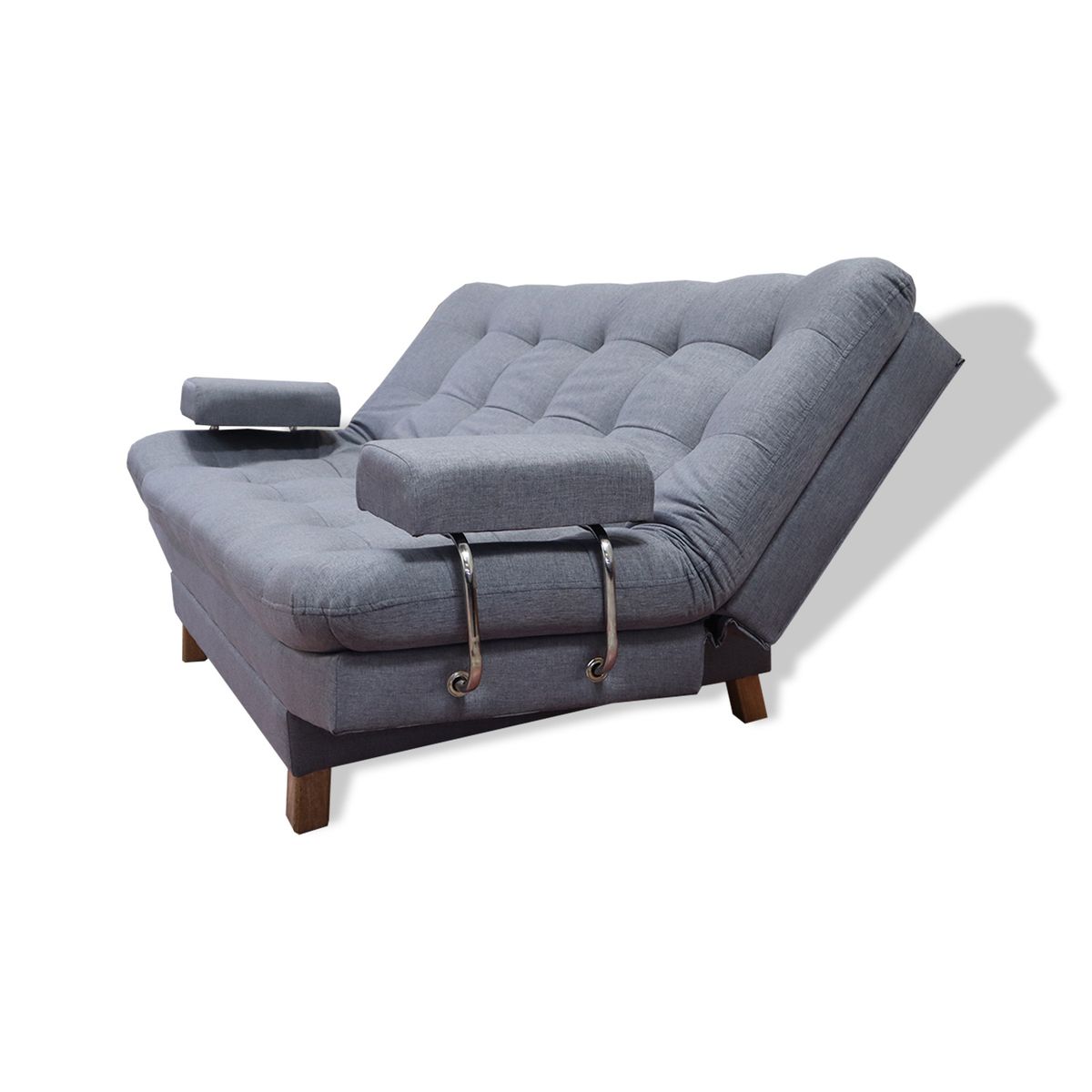 GENERICO - Sofacama Brunner 3 Posiciones Con Brazos extraíbles Gris + Cojines