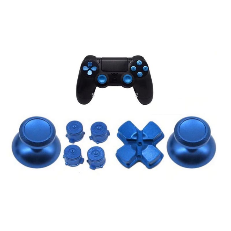 GENERICO - Set de Botones Metálicos y Palancas Para Dualshock Sony PS4.