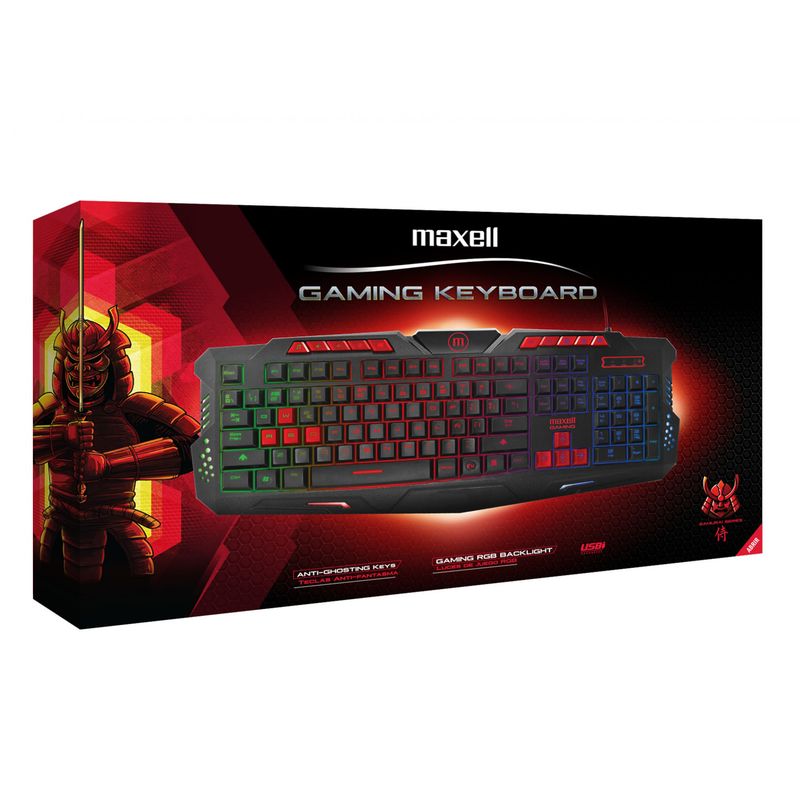 MAXELL - TECLADO GAMING MAXELL ILUMINADO 2.4GHz  CA-KB SERIES SAMURAI