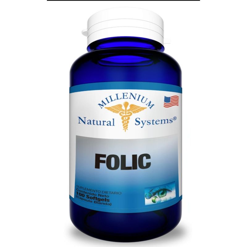 MILLENIUM NATURAL SYSTEM - Ácido fólico x 100 Softgels Natural System