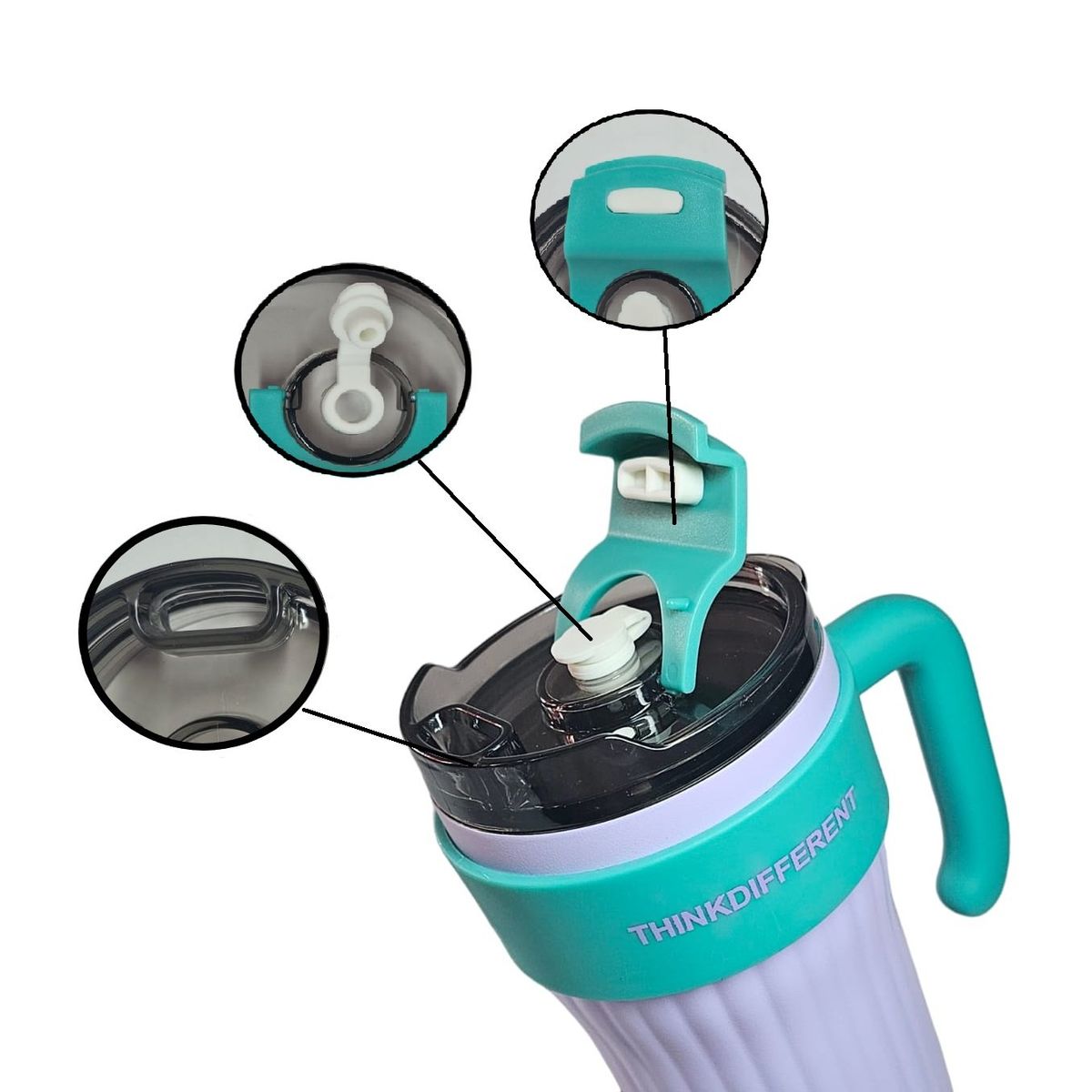 GENERAL - Termo Termico Pitillo Acero Inoxidable Lila 860ML