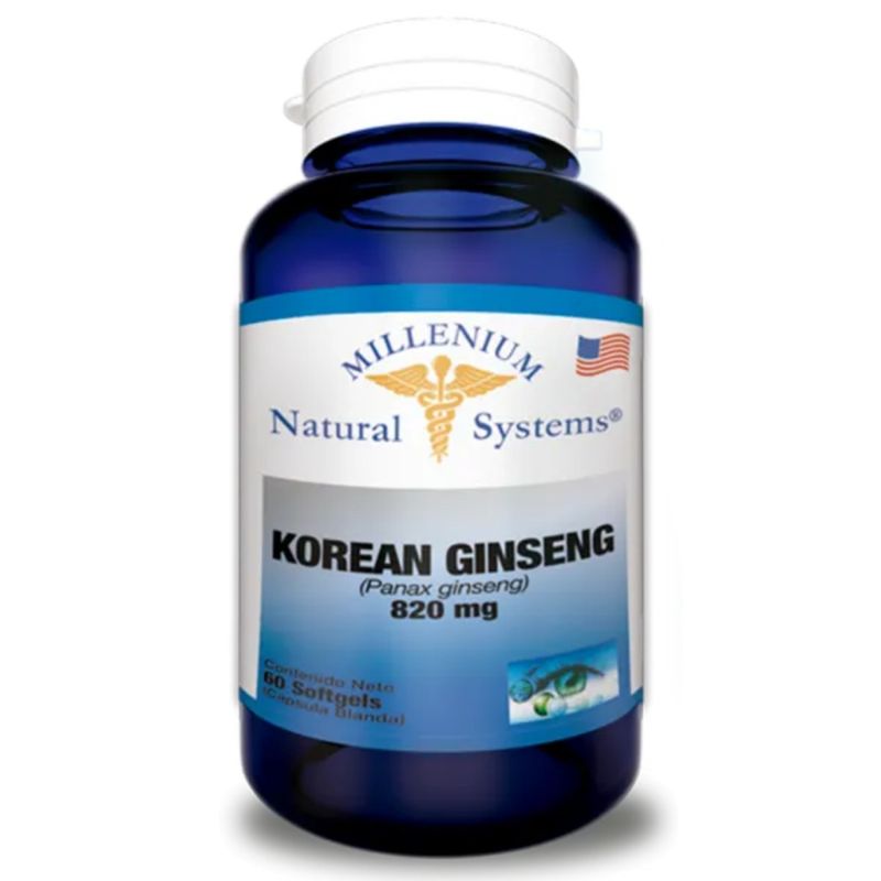 MILLENIUM NATURAL SYSTEM - Korean Ginseng 820 mg x 60 Softgels Natural System
