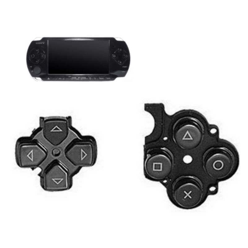 GENERICO - Set Botones Cruceta Silicona Conductora para Sony PSP 3000.