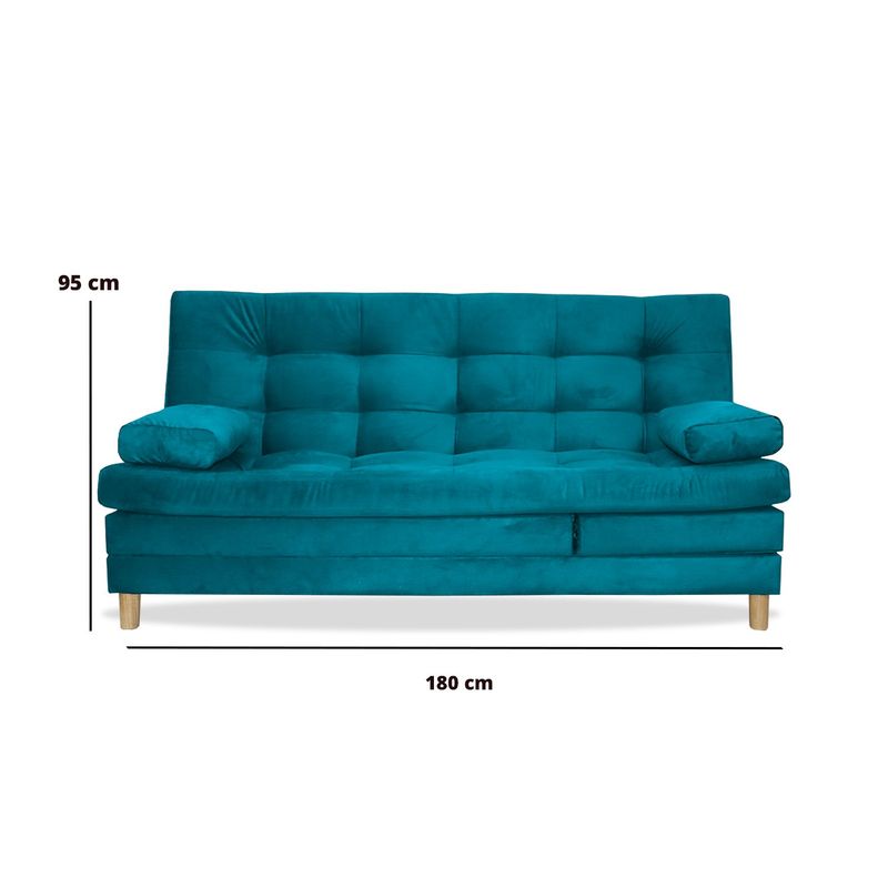 GENERICO - Sofacama Bieri 5 posiciones Reclinable Turquesa