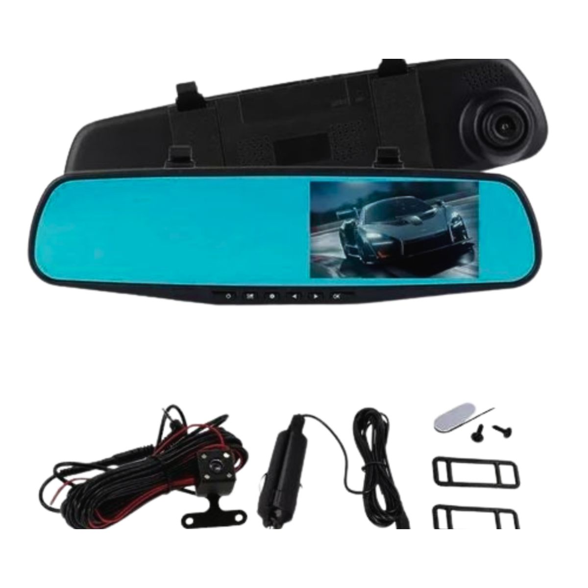 GENERICO - Espejo retrovisor  Camara  dvr hd delantera y trasera 1080