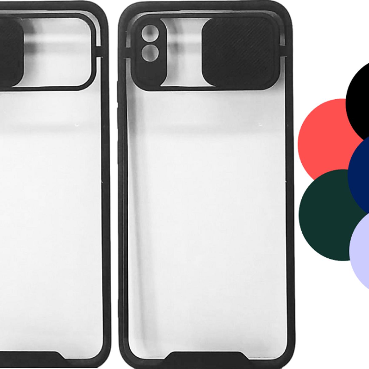 GENERICO - Estuche Case Slider Transparente Compatible Con Xiaomi Redmi 9A Negro