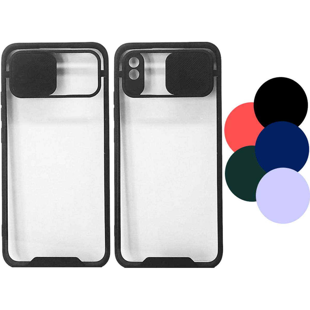 GENERICO - Estuche Case Slider Transparente Compatible Con Xiaomi Redmi 9A Negro