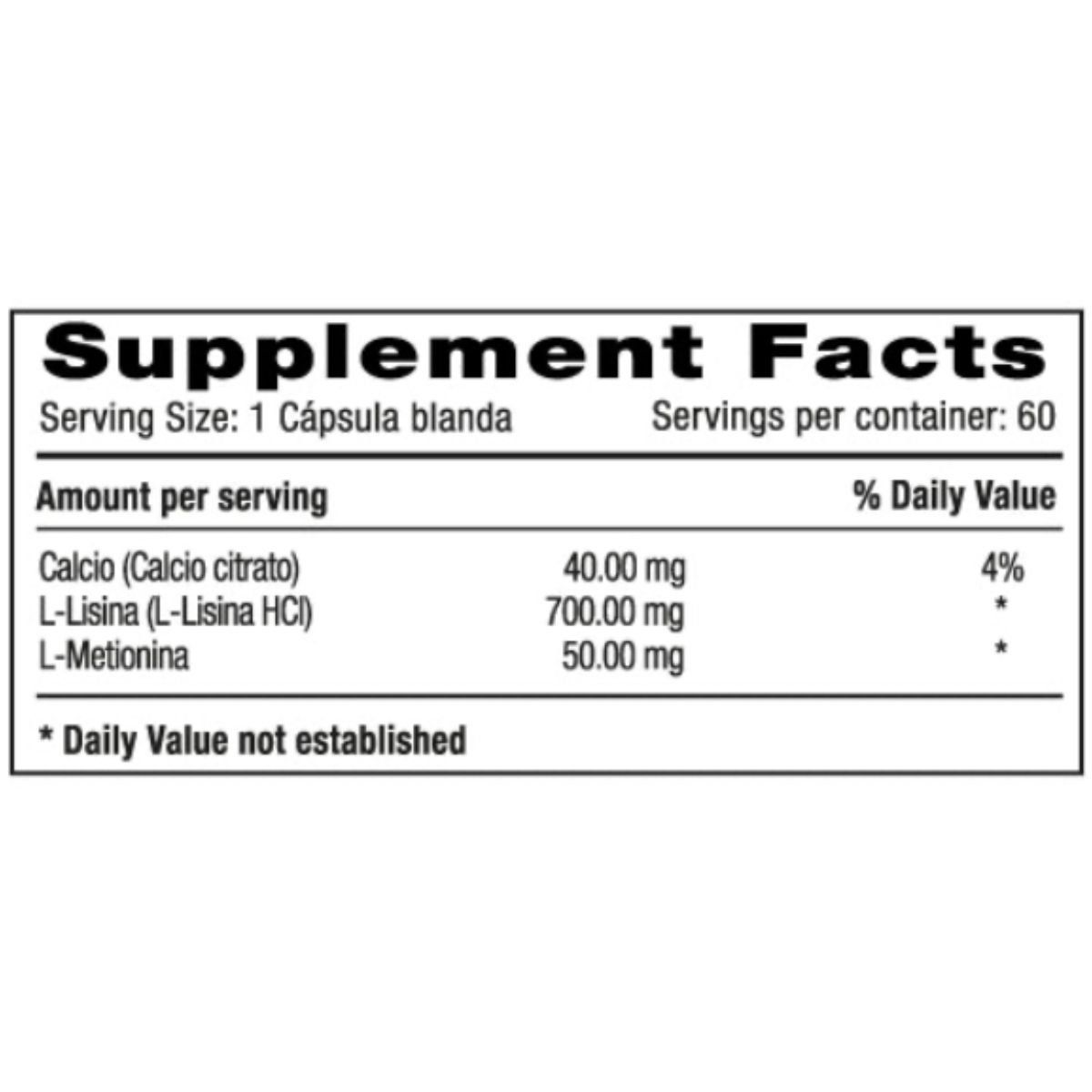 MILLENIUM NATURAL SYSTEM - L-lisina x 60 Softgels Natural System