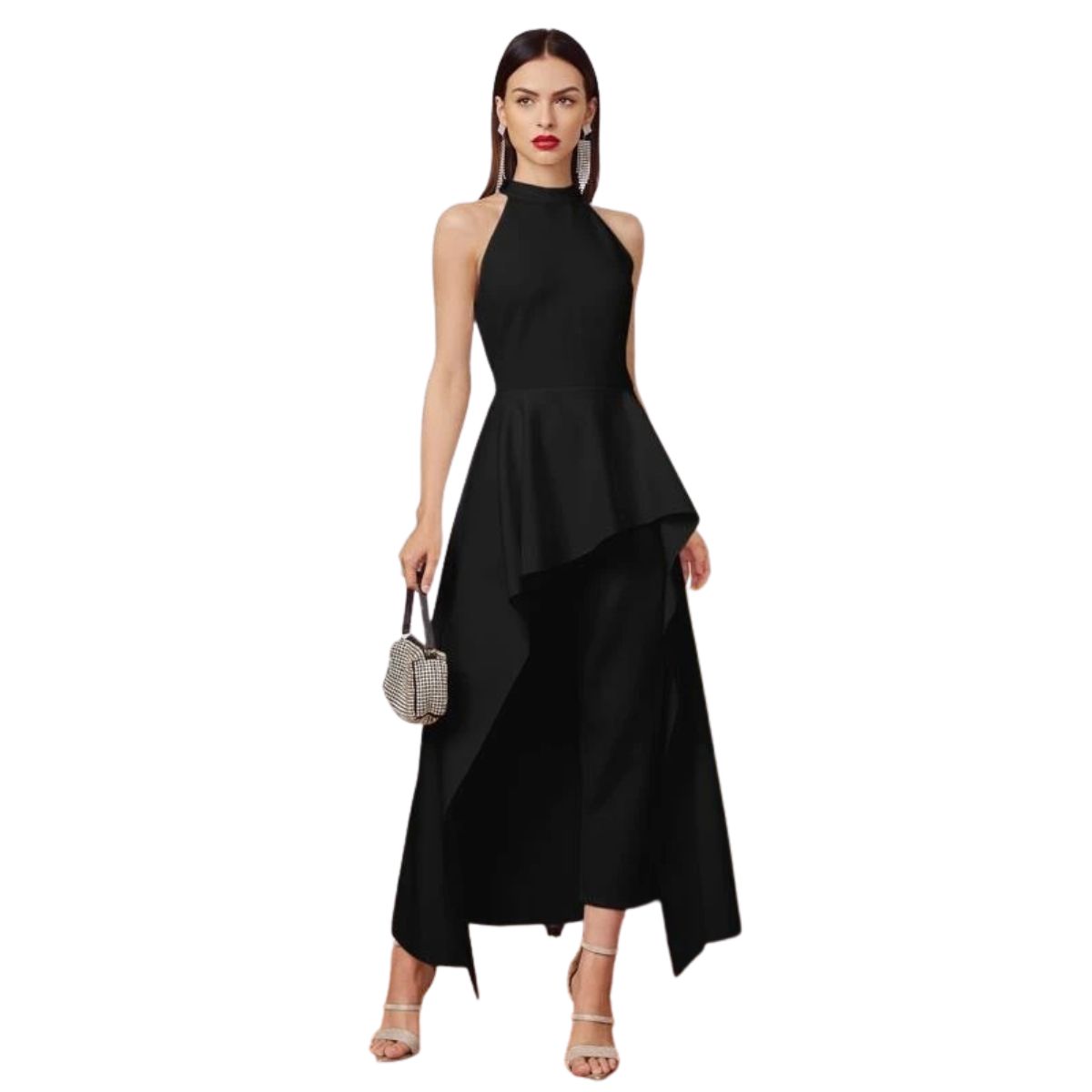 NEGRELI - CONJUNTO DE BLUSA  ASIMETRICA Y PANTALON NEGRELI, REF-3049