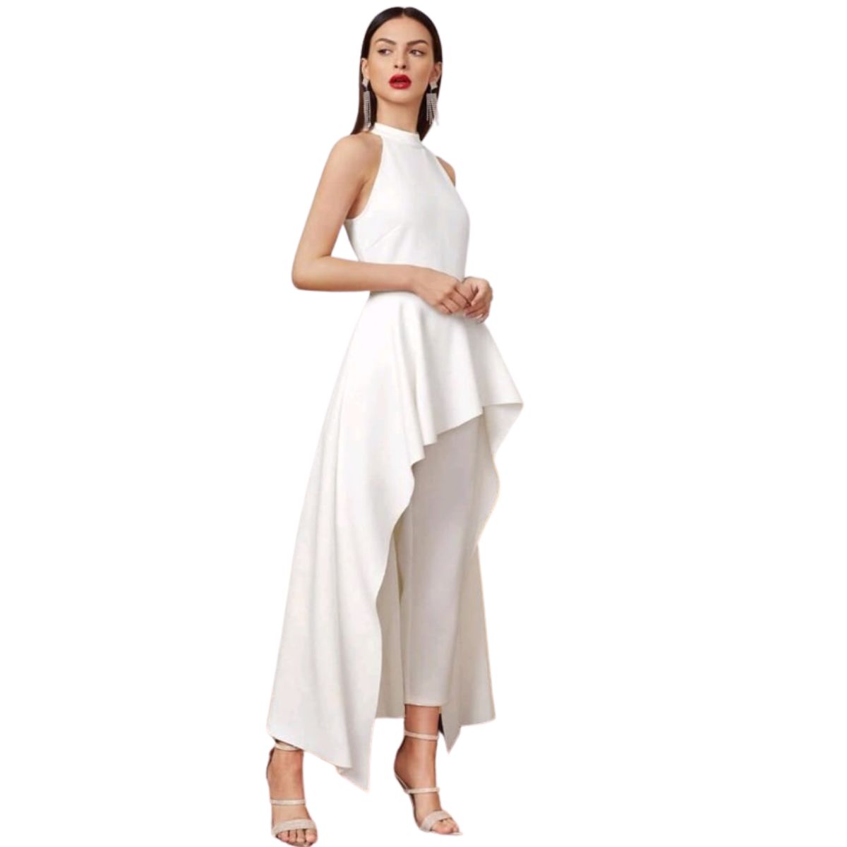 NEGRELI - CONJUNTO DE BLUSA  ASIMETRICA Y PANTALON NEGRELI, REF-3049