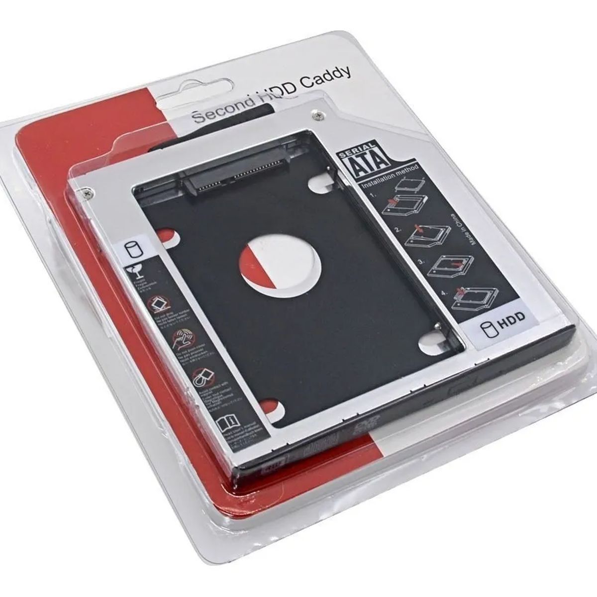 GENERICO - Caddy Adaptador Segundo Disco Duro Sata Ssd Cd Dvd De 9mm