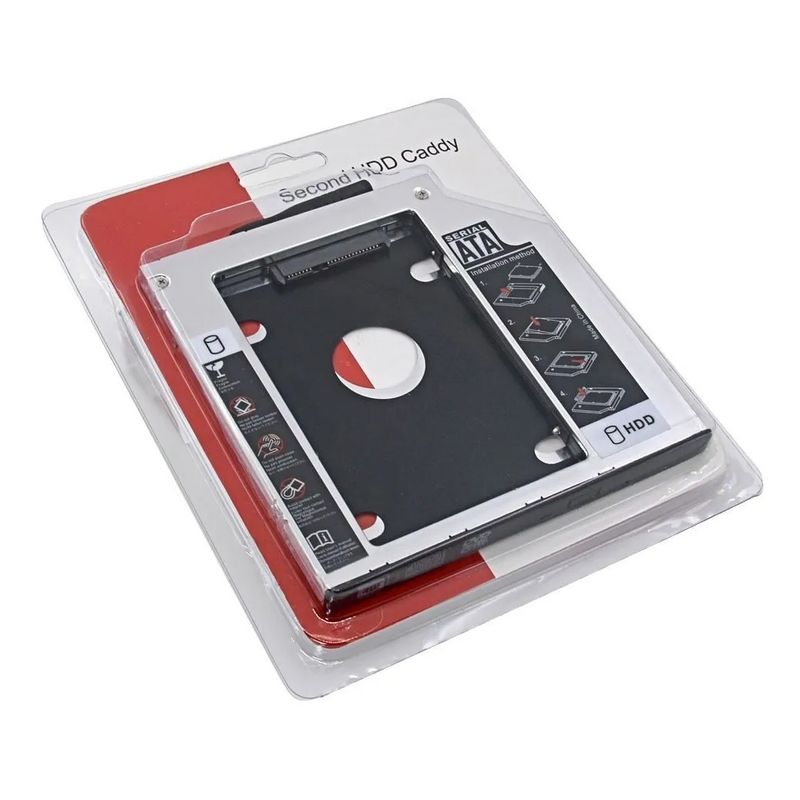 GENERICO - Caddy Adaptador Segundo Disco Duro Sata Ssd Cd Dvd De 9mm