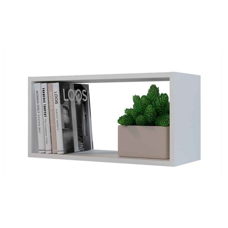 GENERICO - Repisa Flotante Cubo Rectangular Blanco Decoración Moderna