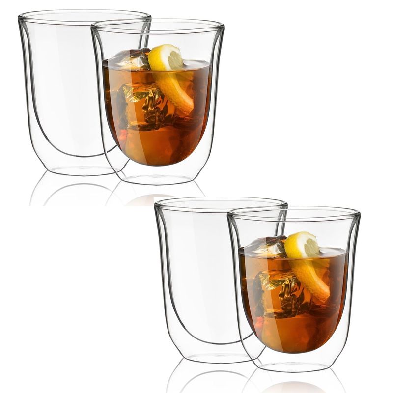GENERICO - Pocillo Taza Café 200 Ml Doble Pared Vidrio Borosilicato X4