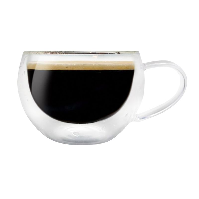 GENERICO - Pocillo Taza Café 150 Ml Doble Pared Vidrio Borosilicato X1