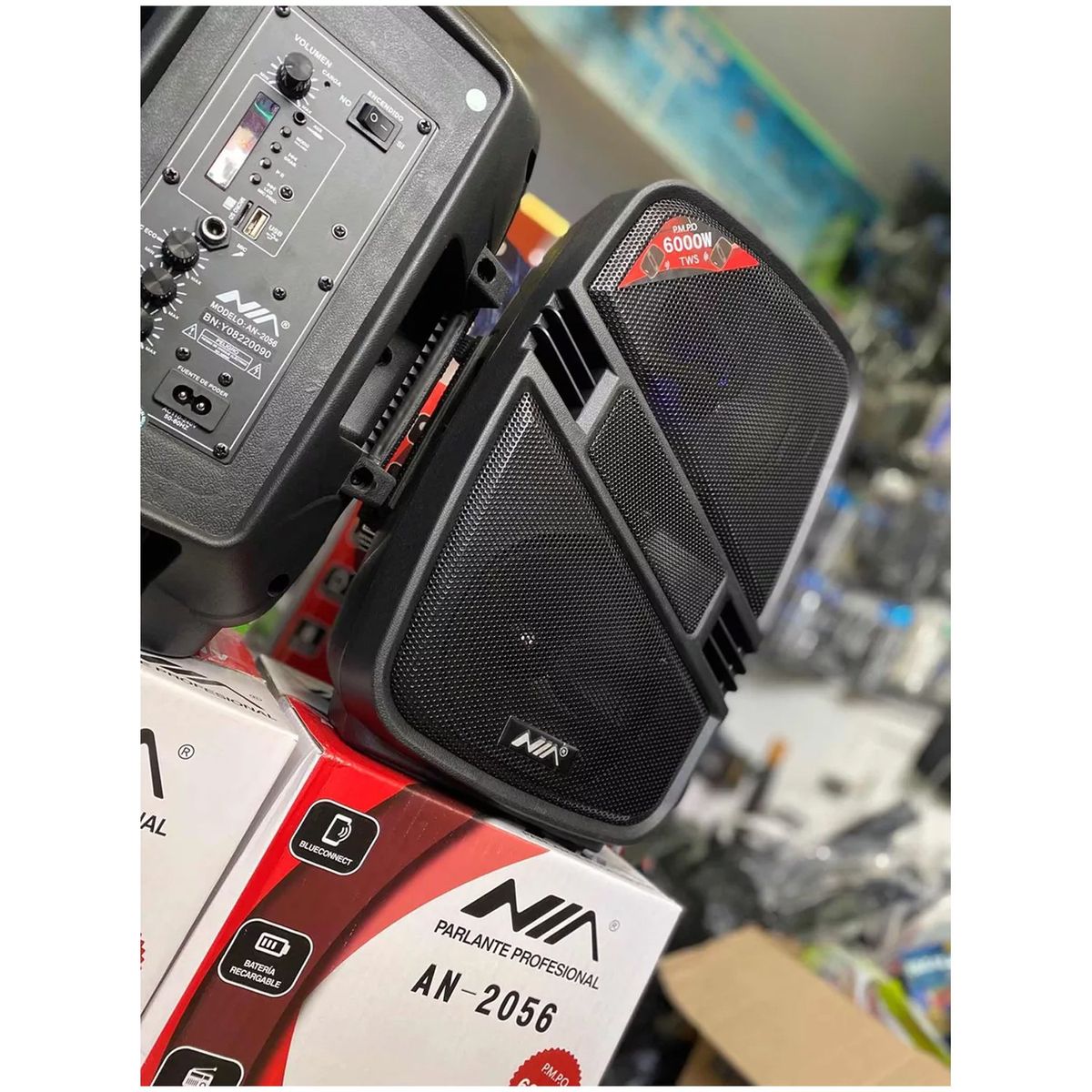NIA - Cabina Parlante Nia Doble Sonido 6.5 Pulgadas An-2056 Portatil