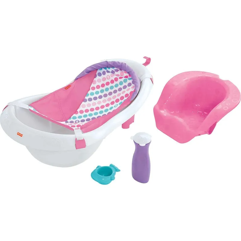 GENERICO - Bañera Tina Crece Conmigo 4-1 Fisher Price Rosa