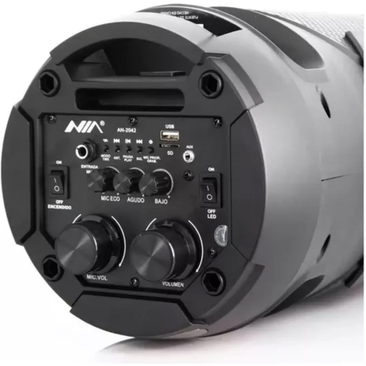 NIA - Parlante NIA AN-2042 Portátil Con Bluetooth Negro Recargable