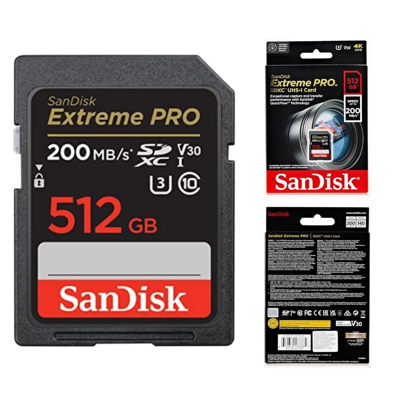 SANDISK - Memoria SanDisk Extreme Pro SDXC 512GB 200MBs UHS-I
