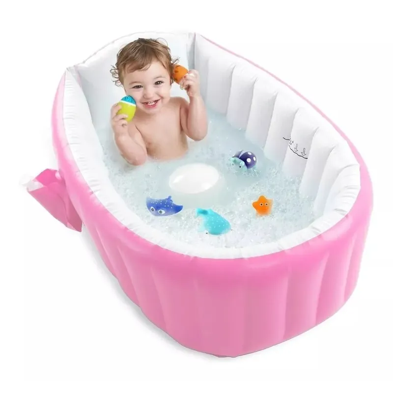 GENERICO - Tina Bañera Inflable Portátil Rosa Grande