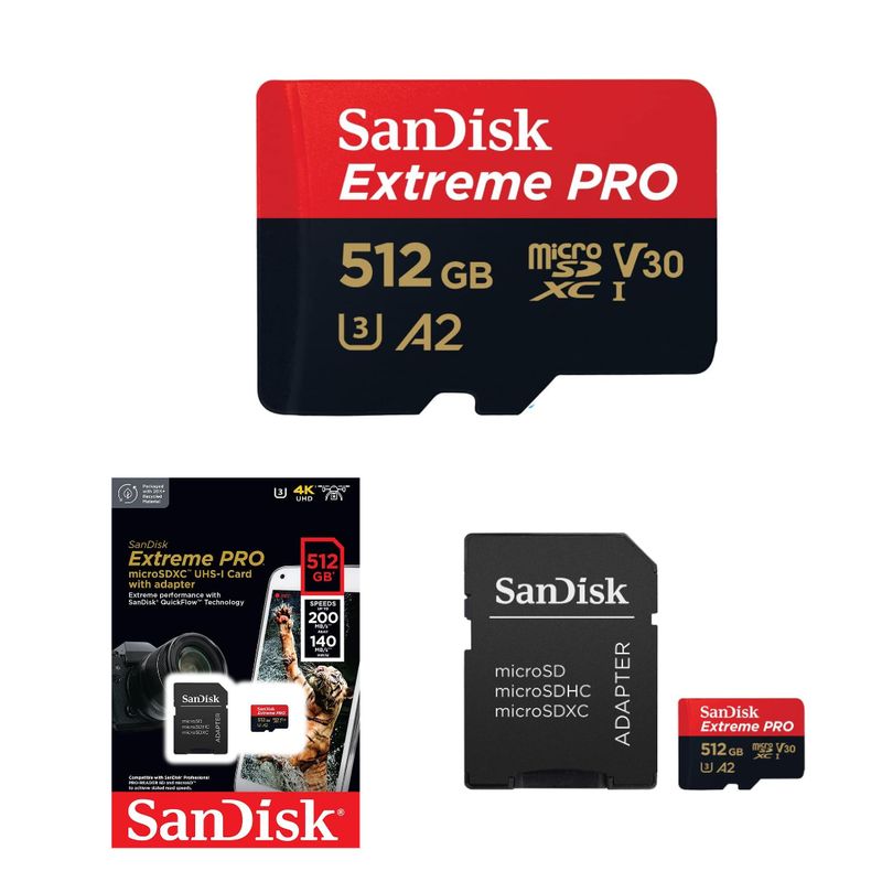 SANDISK - Memoria SanDisk Extreme Pro MicroSD 512Gb / 200 Mbps